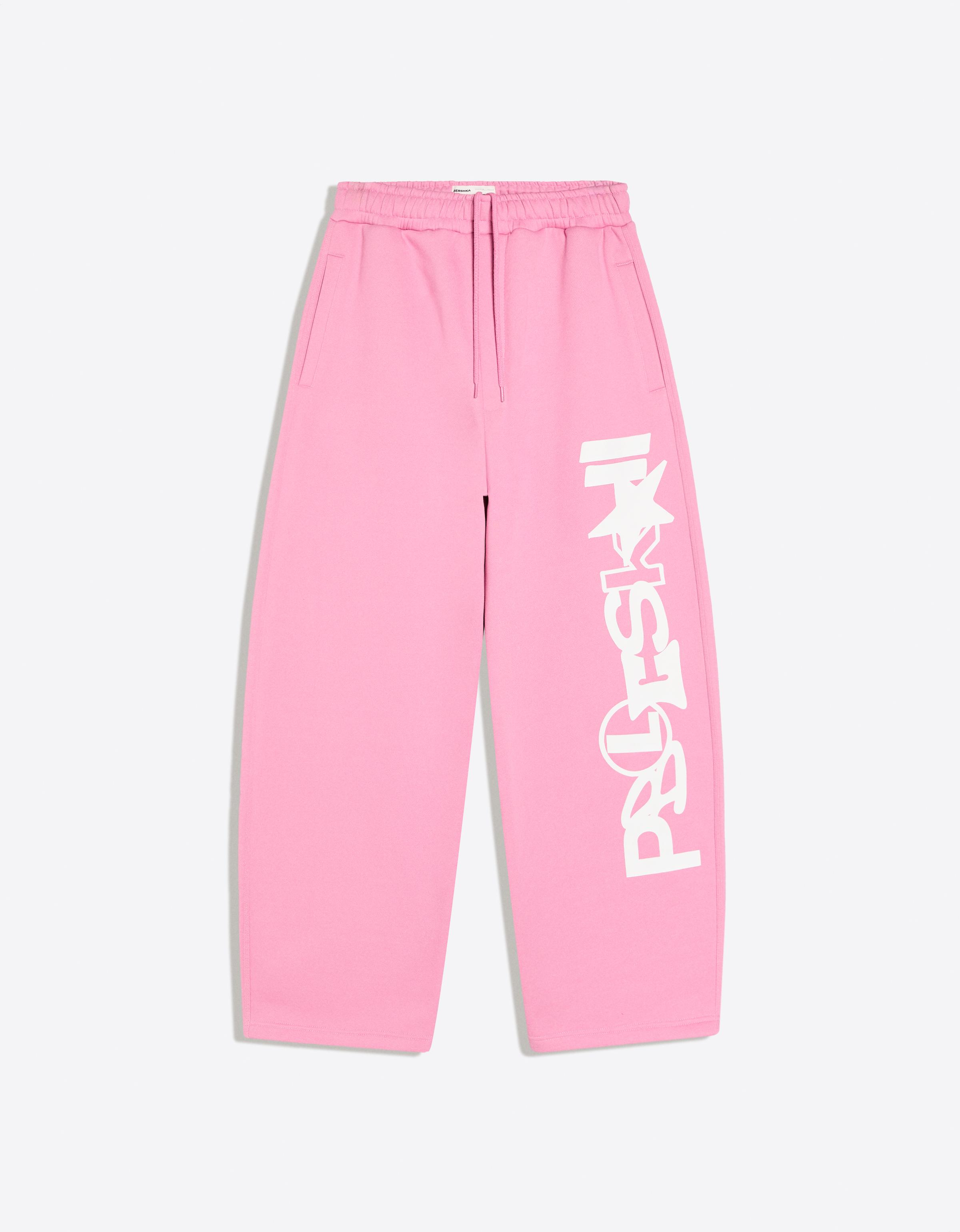 Balloon trousers with side print — Pink