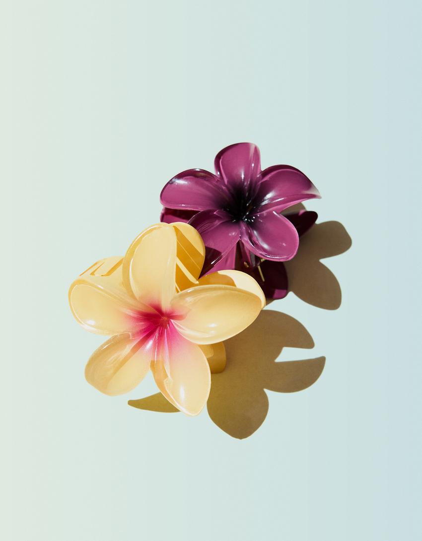 Lot 2 pinces fleur-Bordeaux