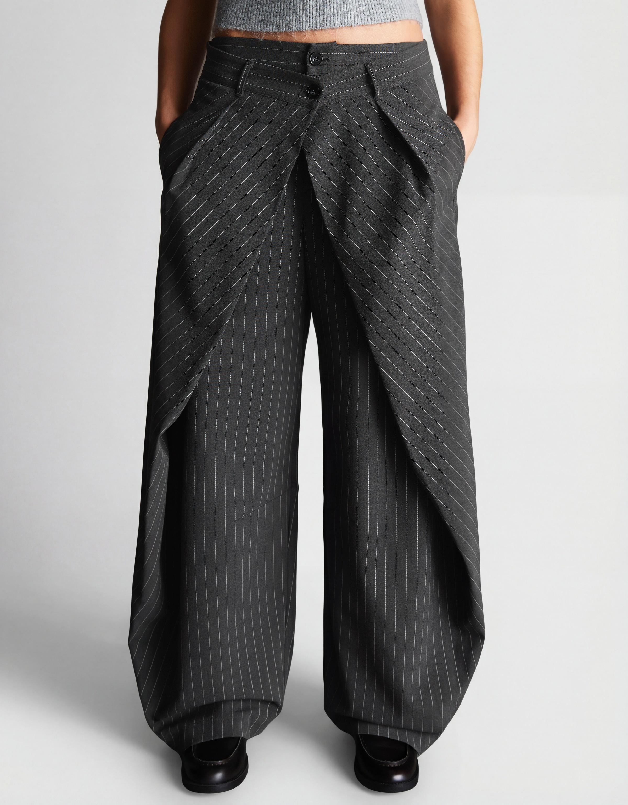 Çift düğmeli, pilili pantolon - Görsel 47