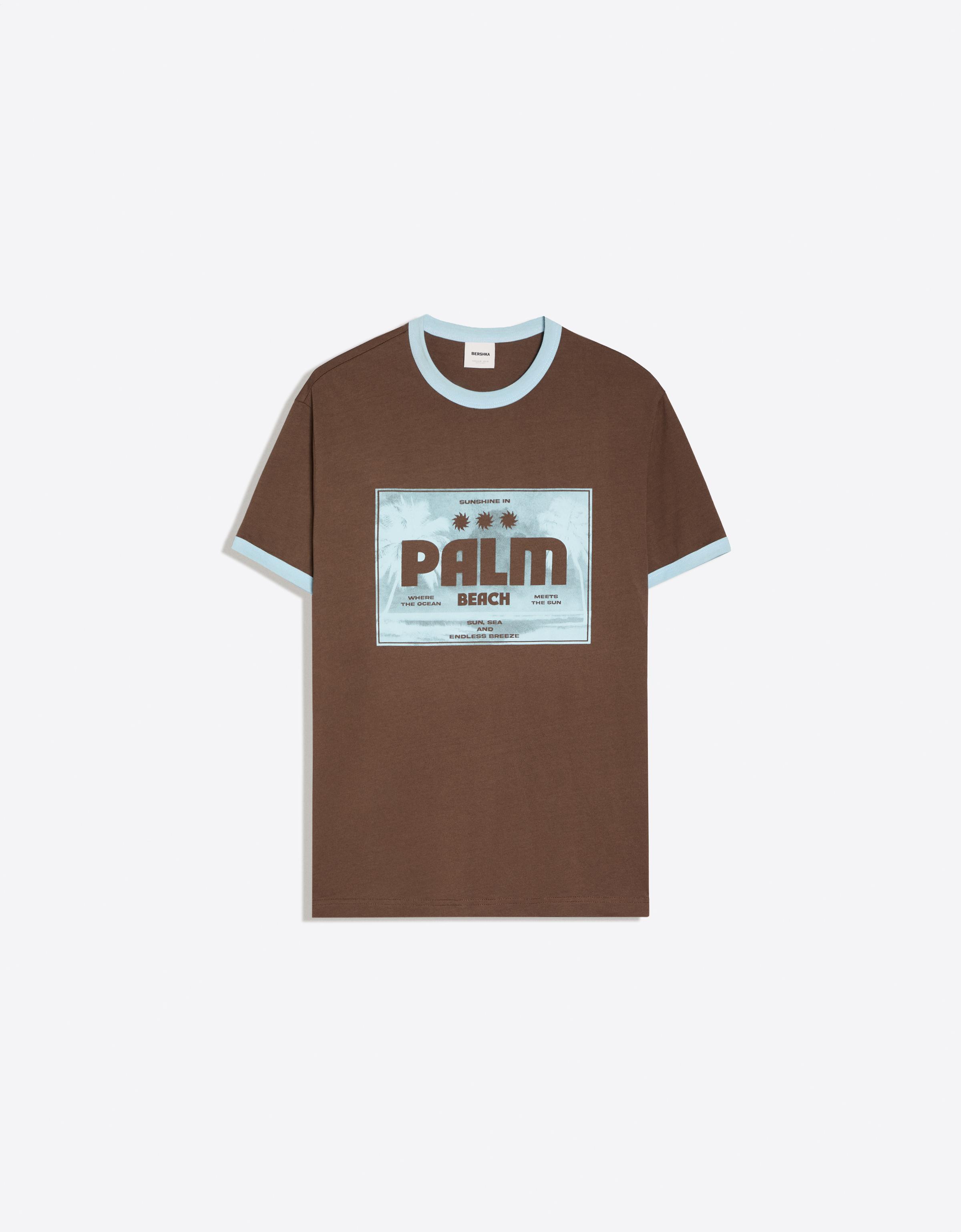 Short sleeve print T-shirt — Brown