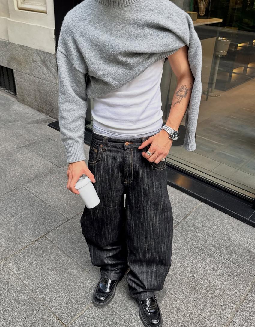 Jeans super baggy-Nero