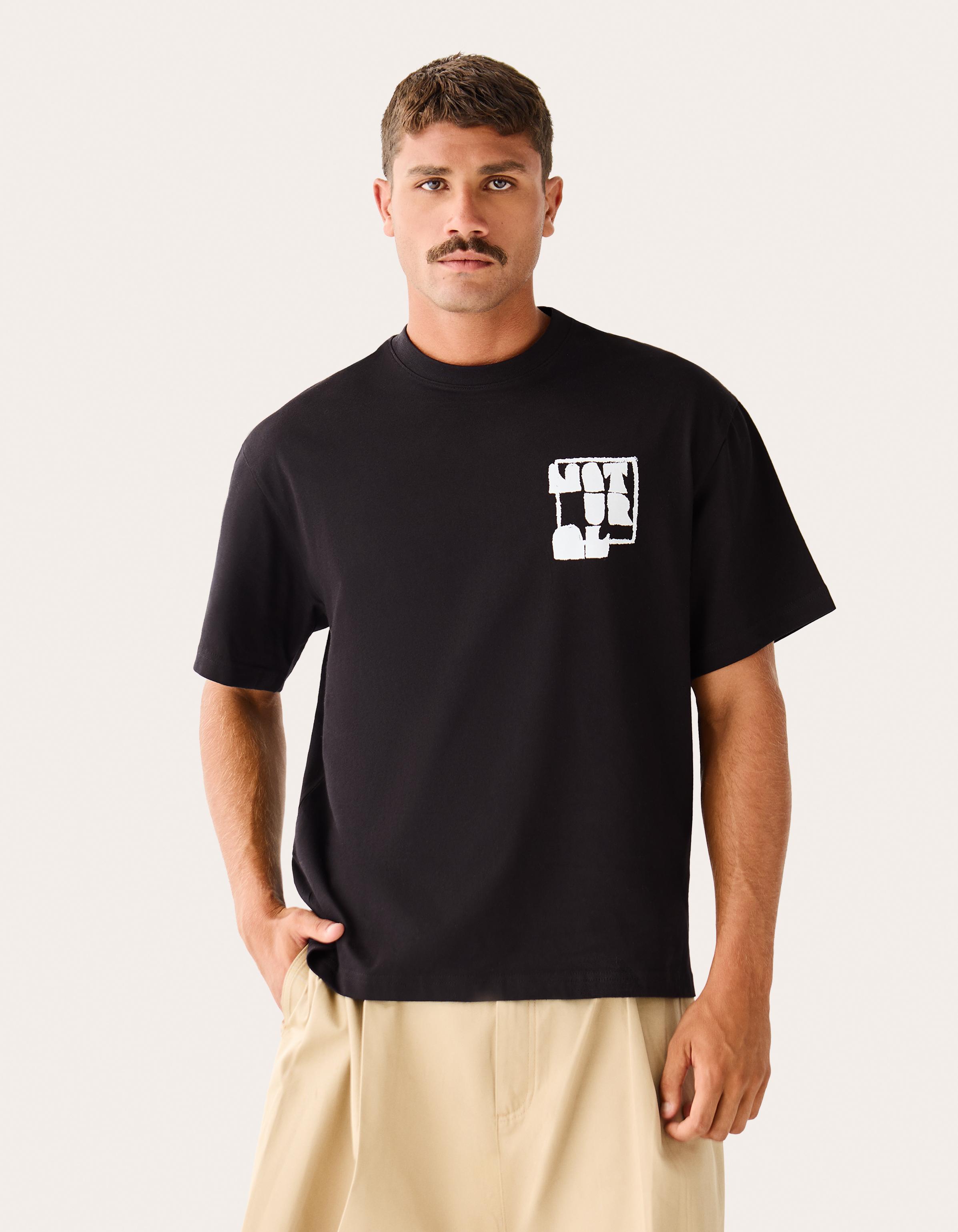 T-Shirt Manches Courtes Imprimé M Noir