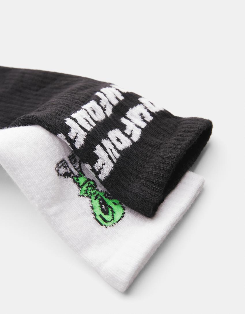 حزمة من 3 ازواج جوارب بطبعة-أسود-3