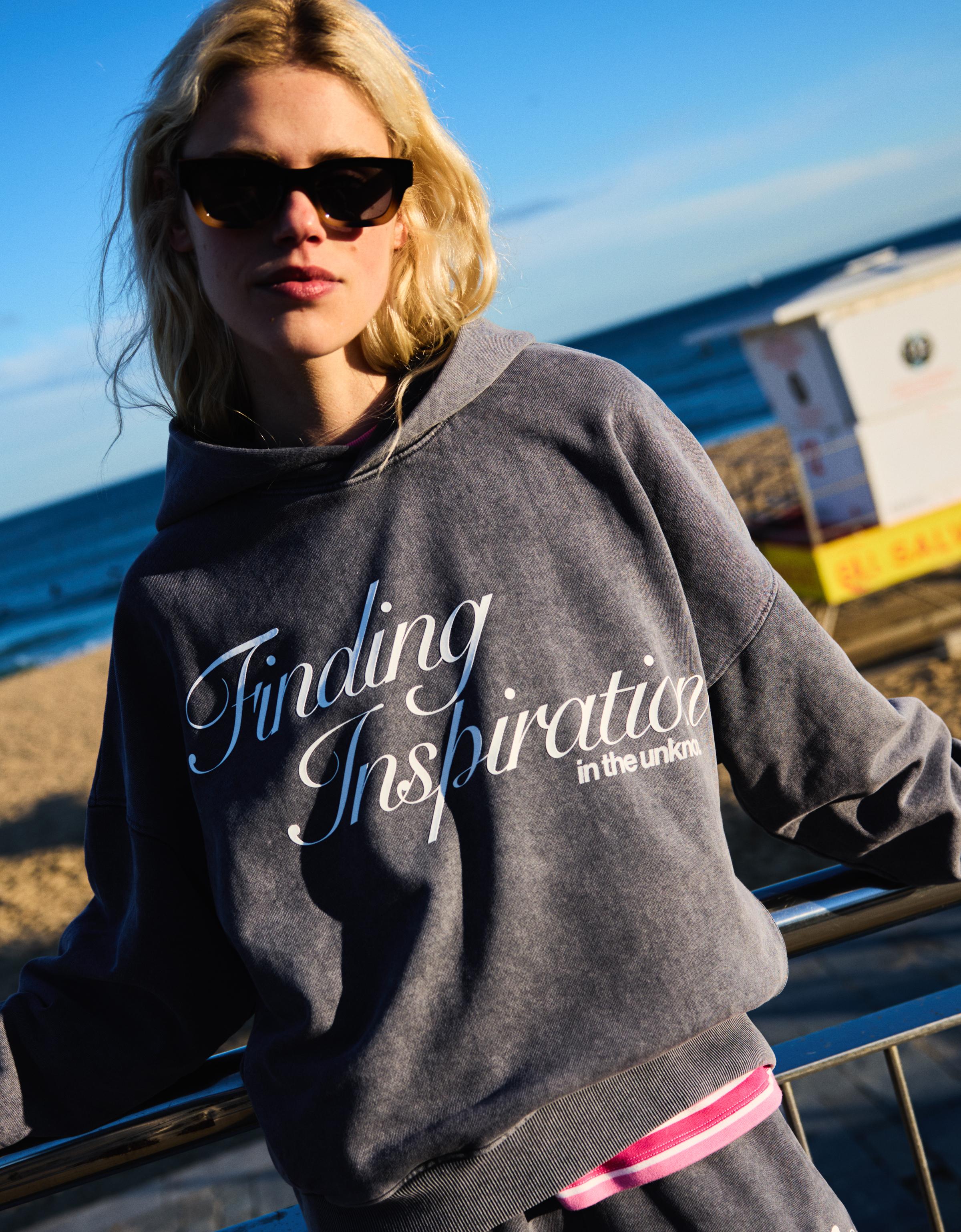 Sudadera Capucha Print Mujer S Gris Oscuro