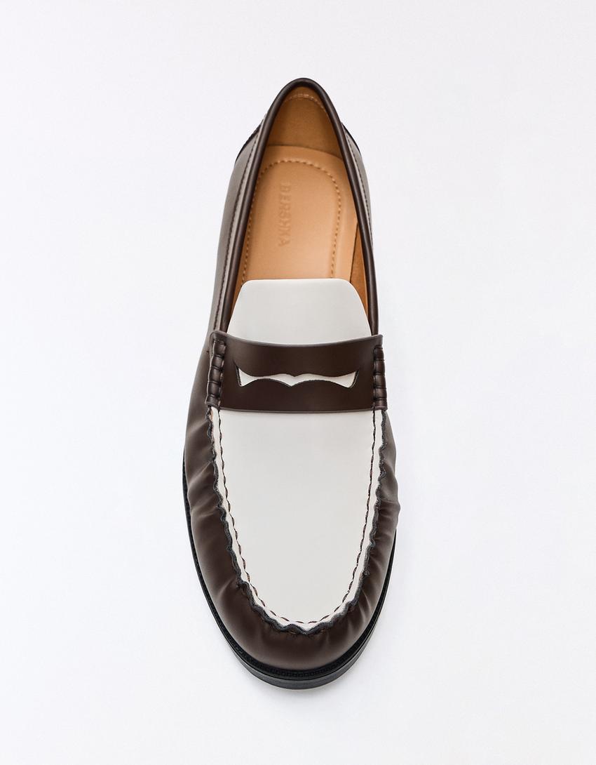 Gathered loafers-Two-tone