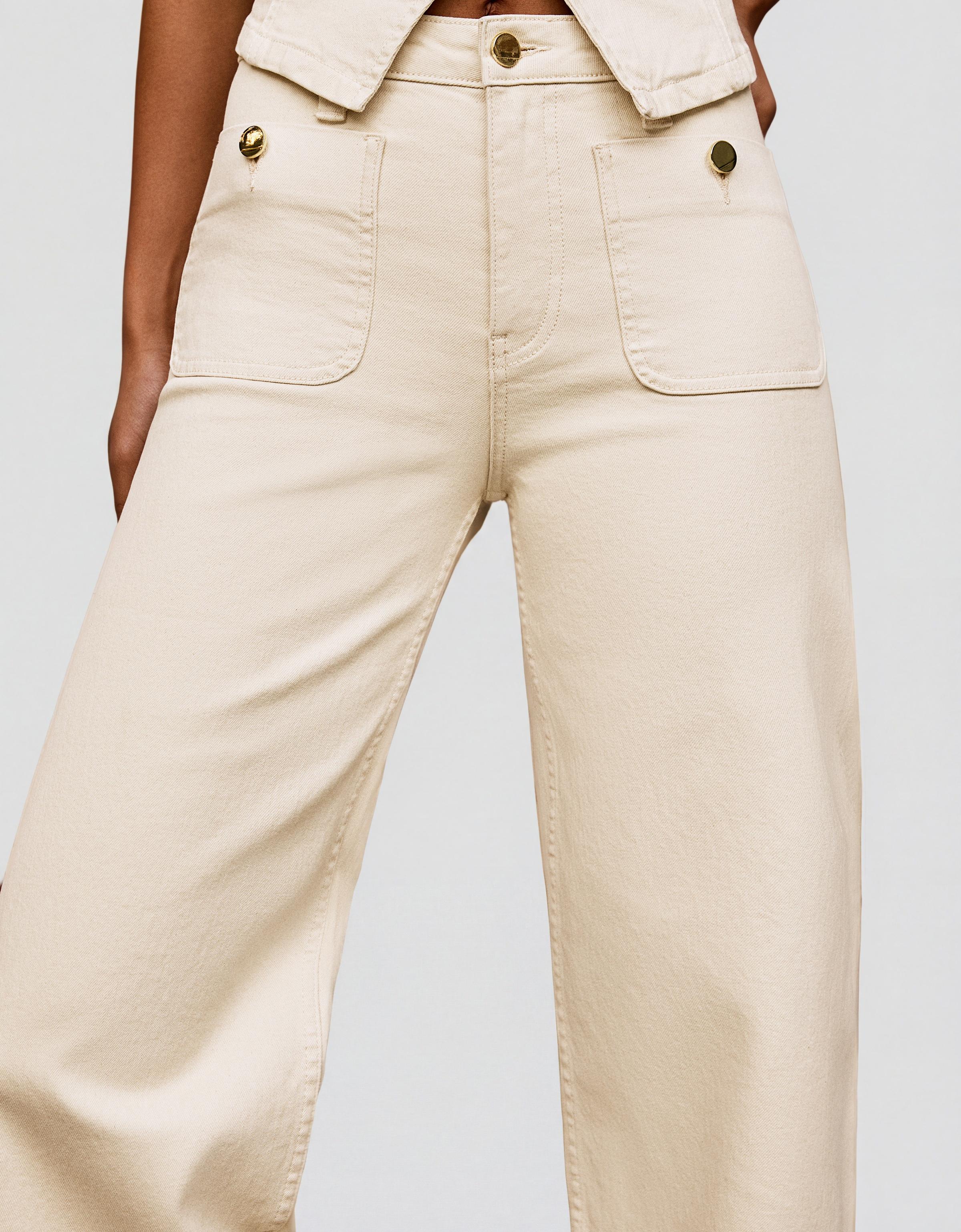 Dikişsiz geniş paça jean - Görsel 25