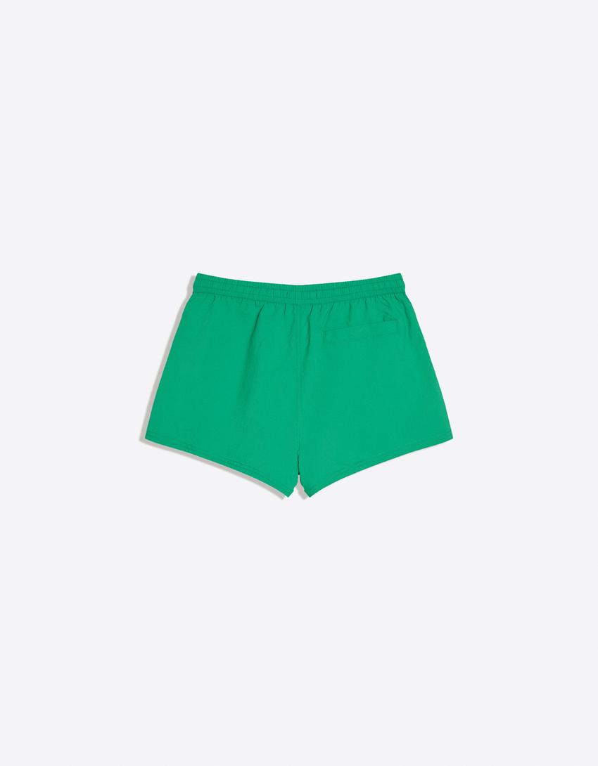 Kurze Retro-Badeshorts-Grün