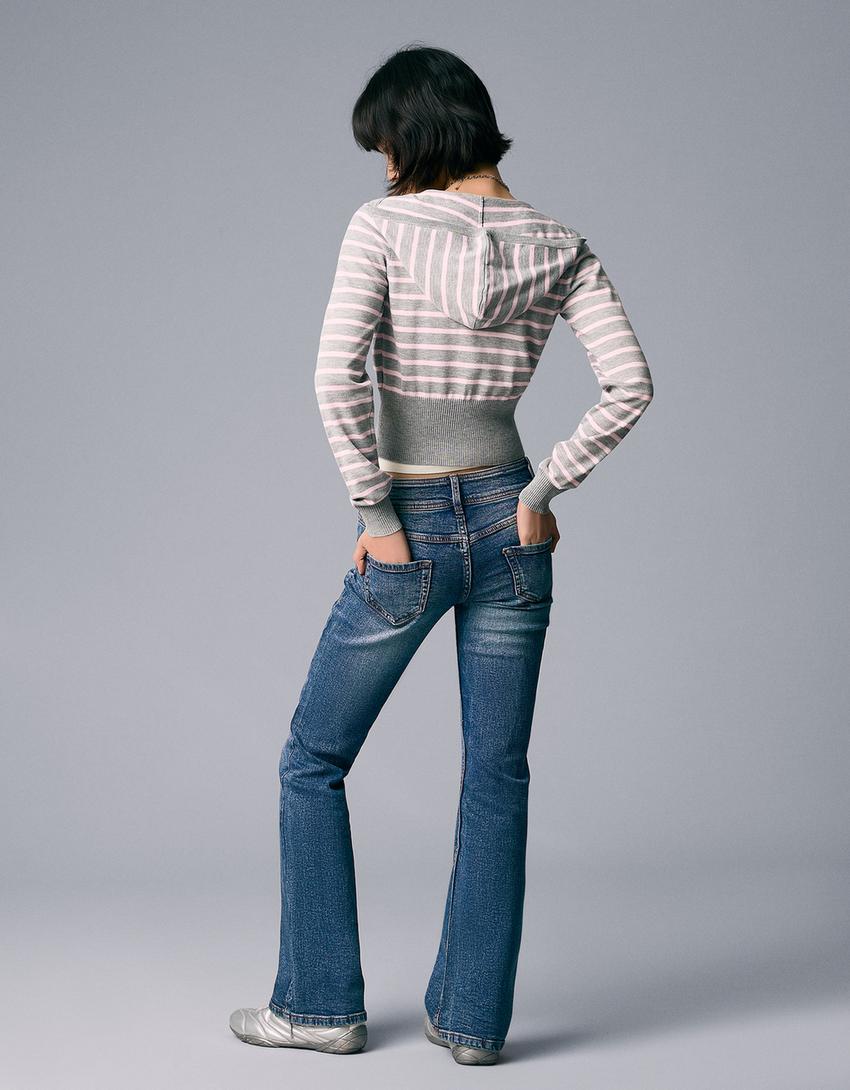 Low-rise bootcut jeans-Light blue