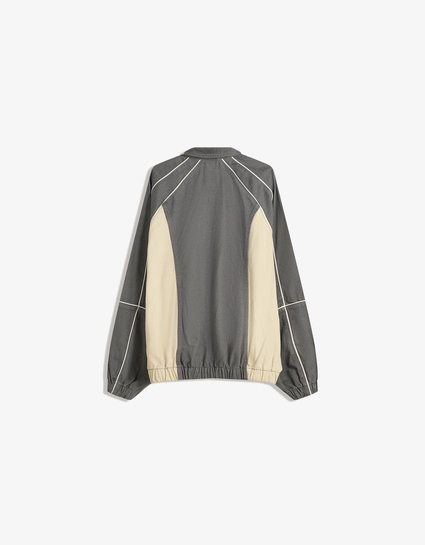 Veste en jean-Gris foncé-5