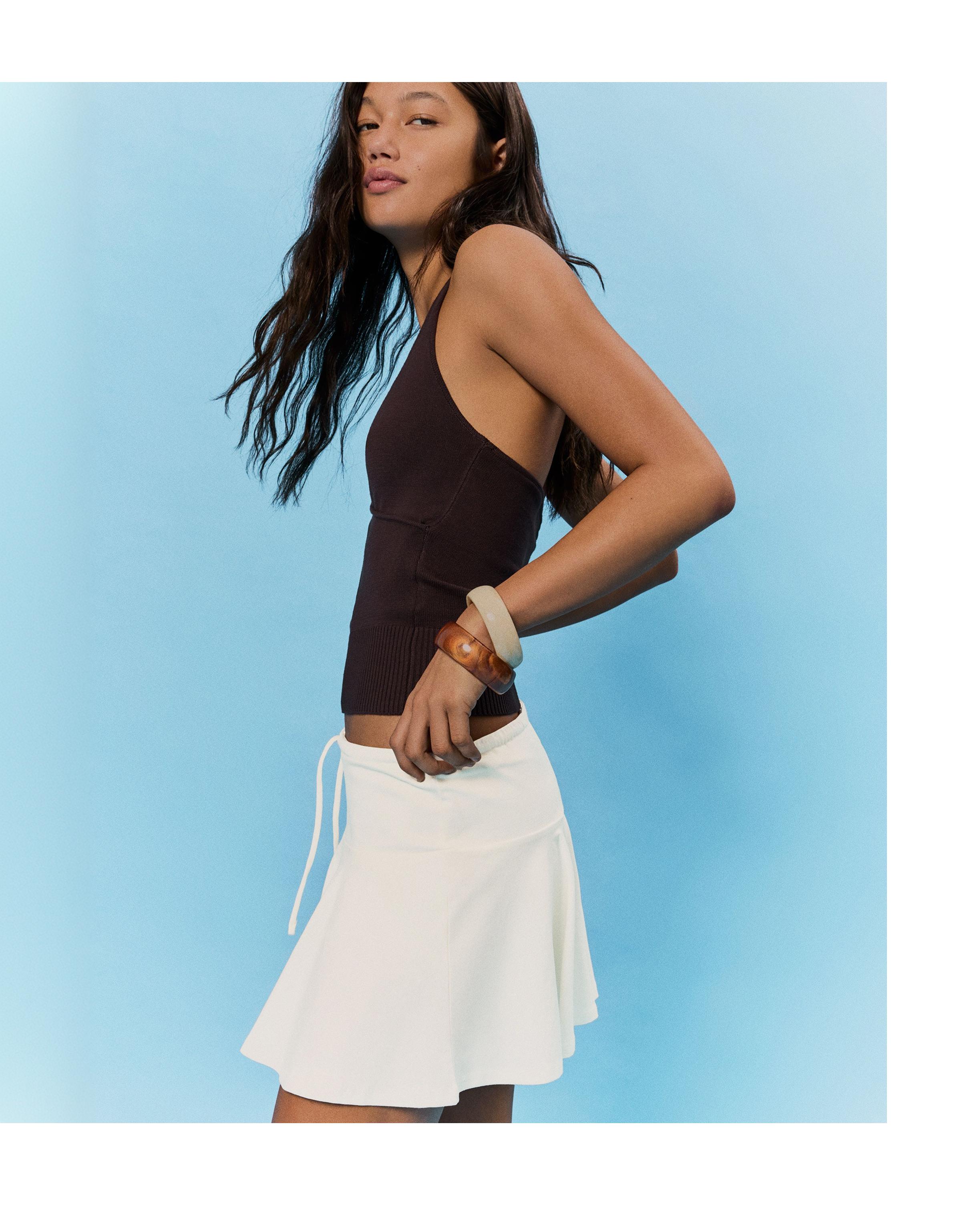 Beli bağlamalı mini şort etek - Görsel 63