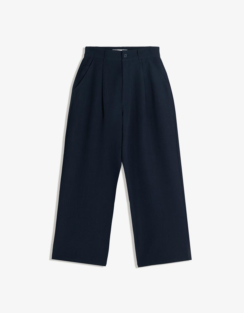 Calças super baggy tailored fit-Marinho