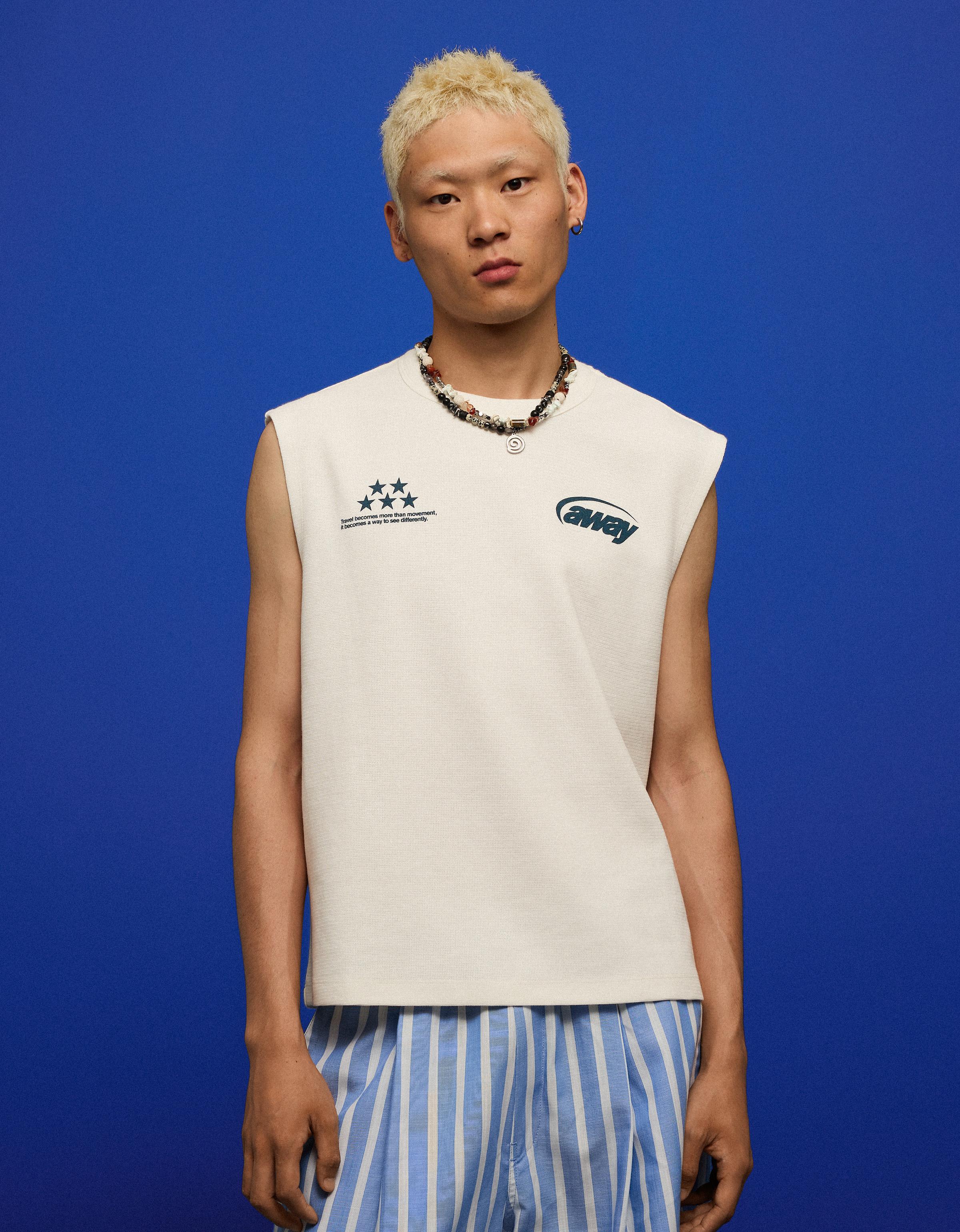 Worker T-shirt with textured print — Off white
