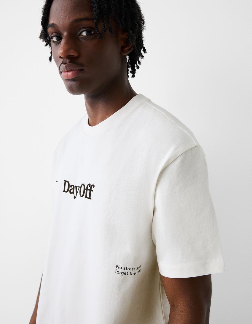 T-shirt manga curta boxy fit estampado-Gelo-2