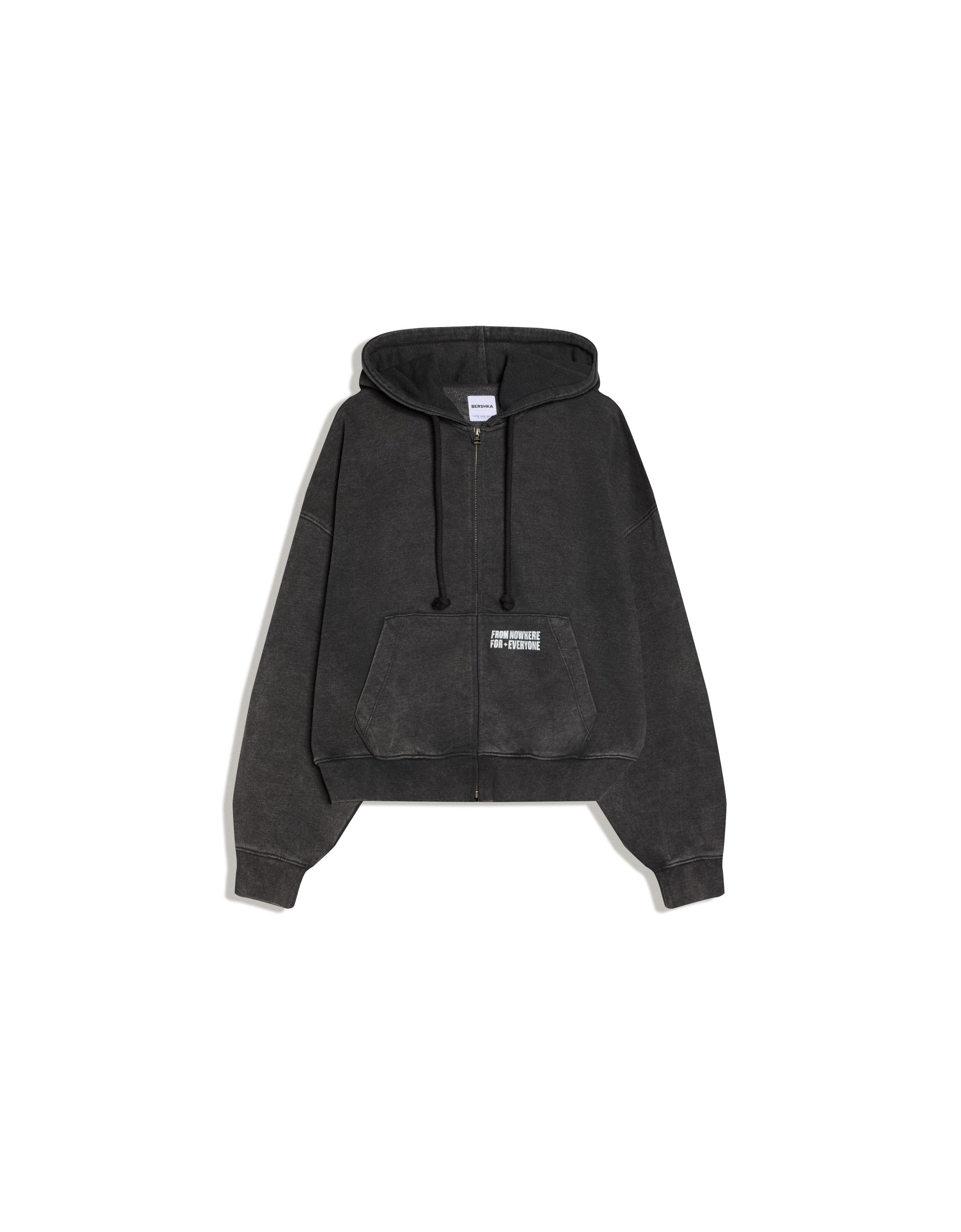 Fermuarlı boxy fit baskılı sweatshirt - Görsel 23