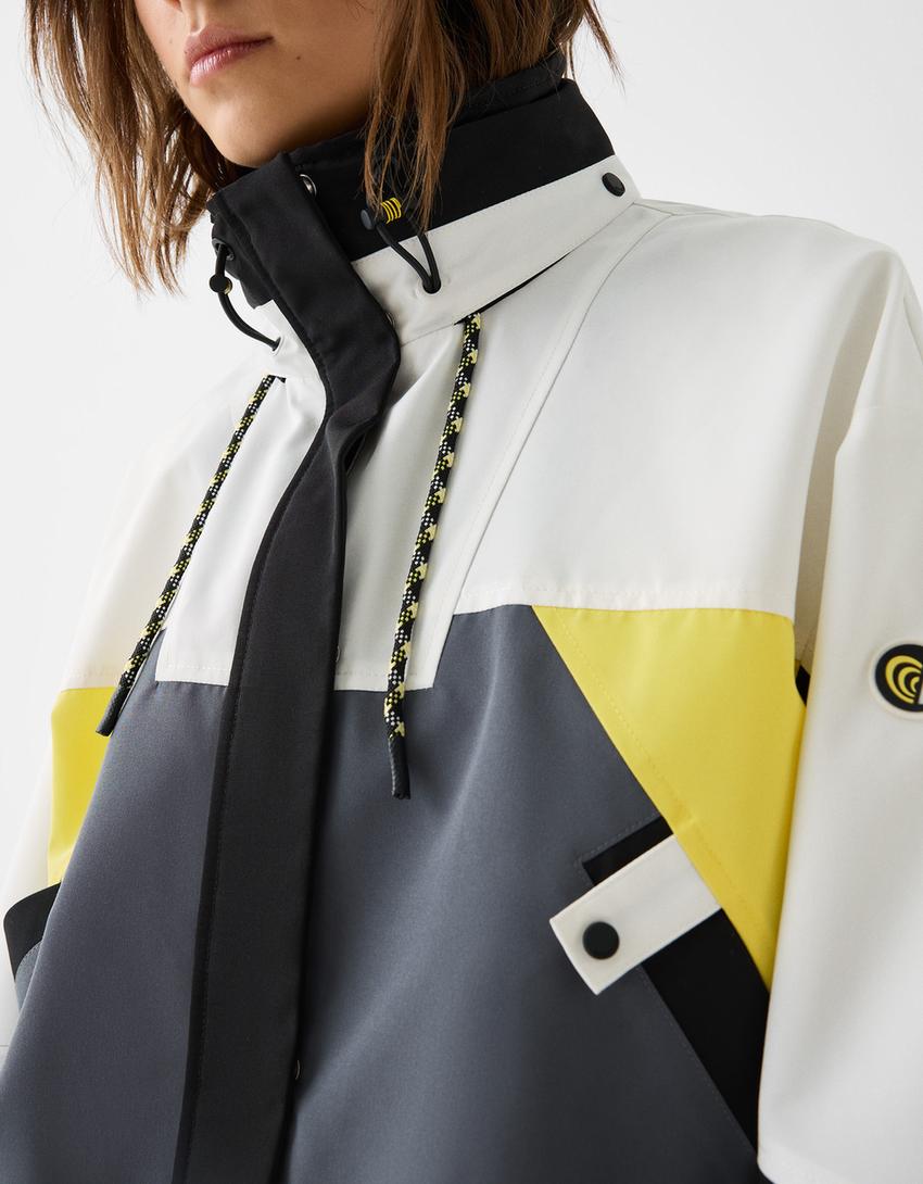 Colour block jacket-Black