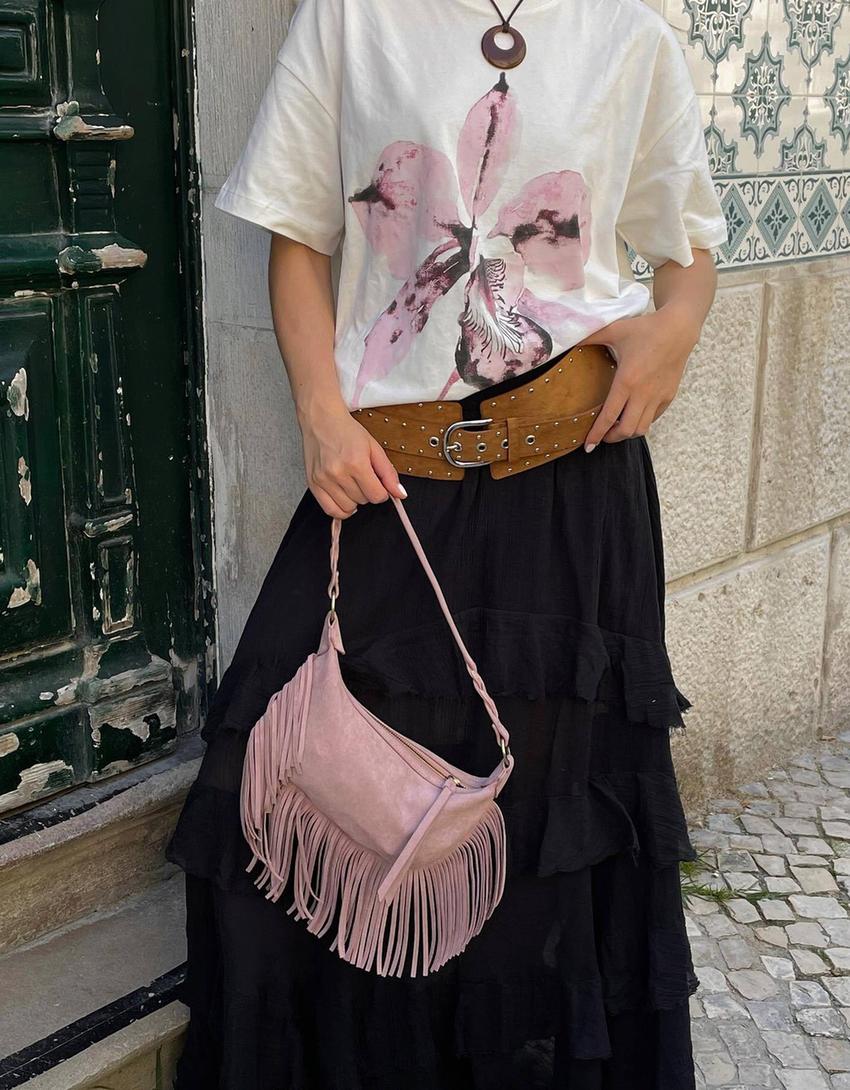 T-shirt manches courtes oversize imprimé-Blanc cassé-2
