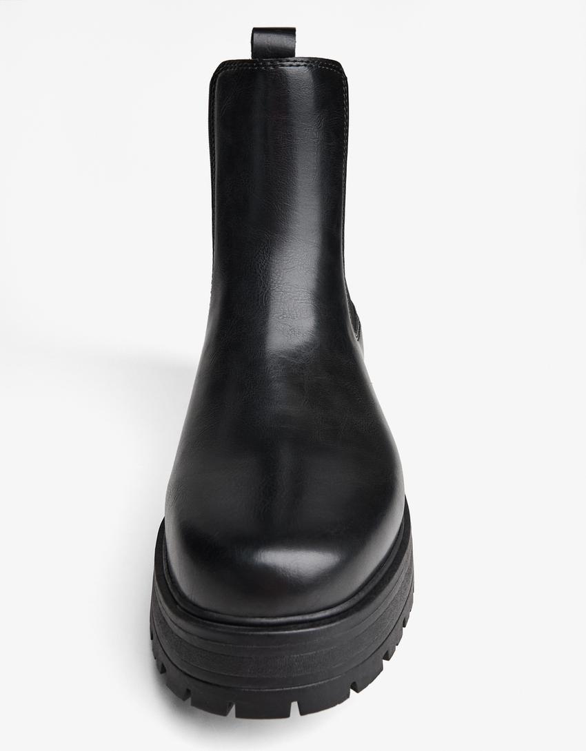 Bottine détail élastique-Noir