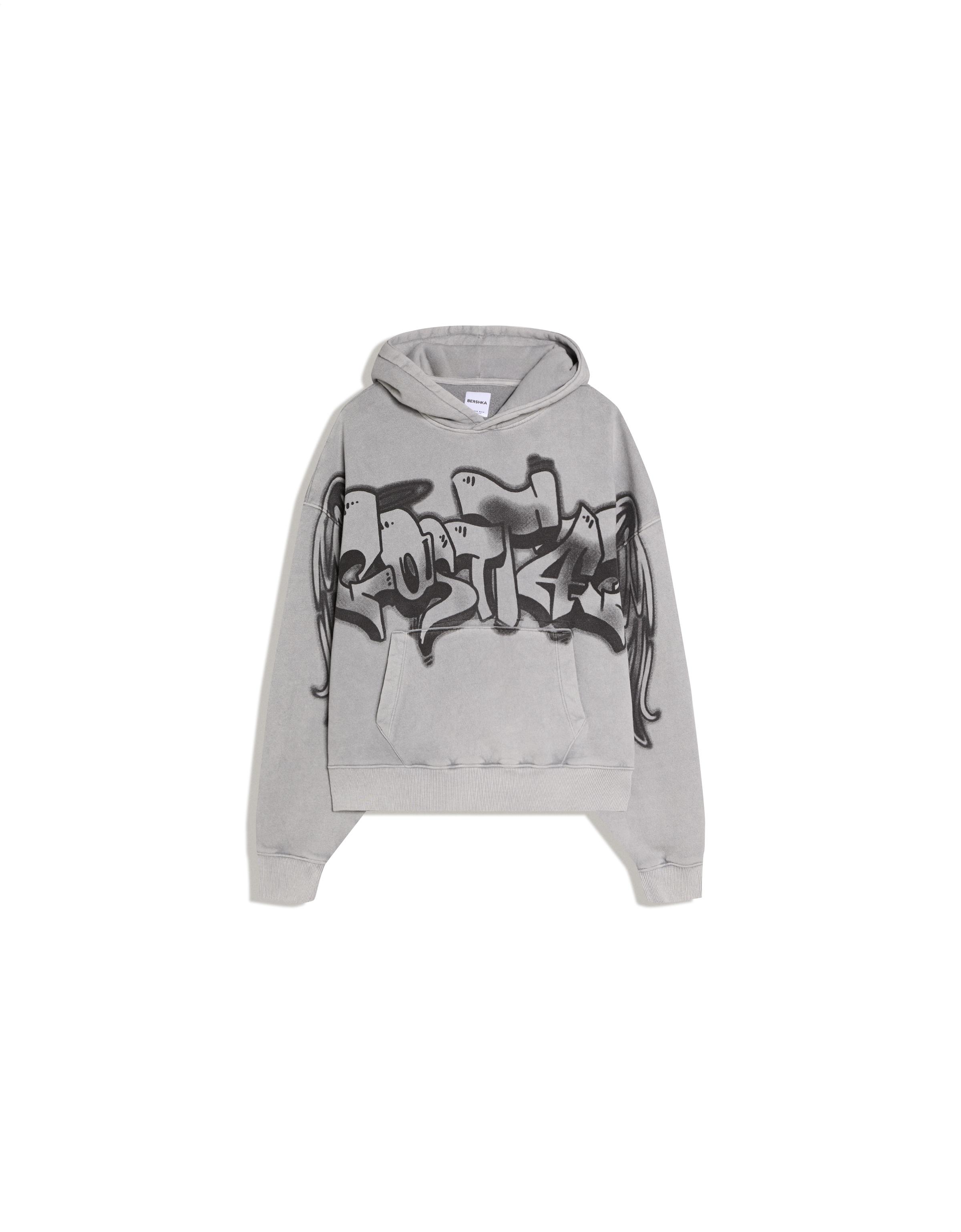 Baskılı kapüşonlu sweatshirt - Görsel 6