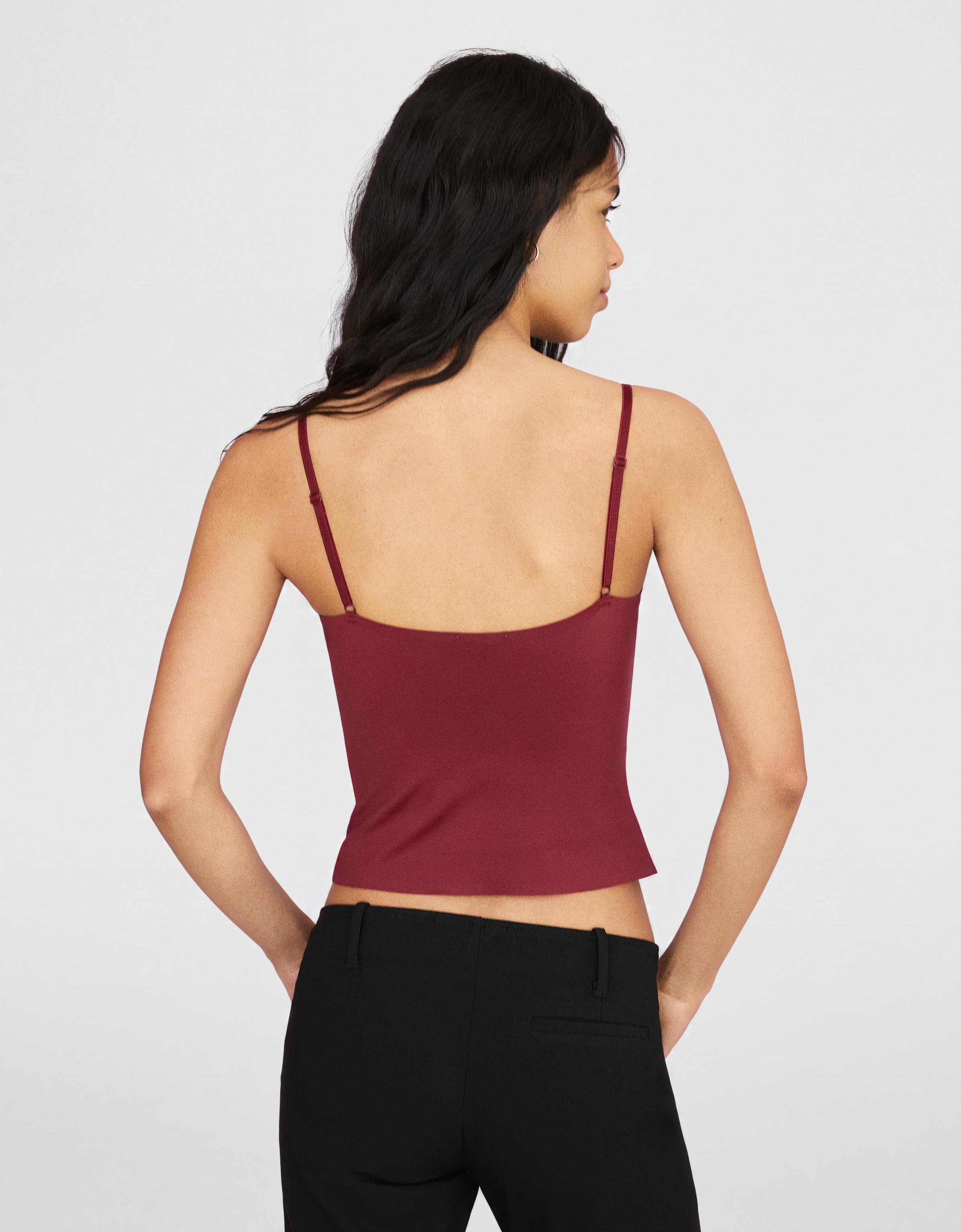Sweetheart neckline camisole top — Red