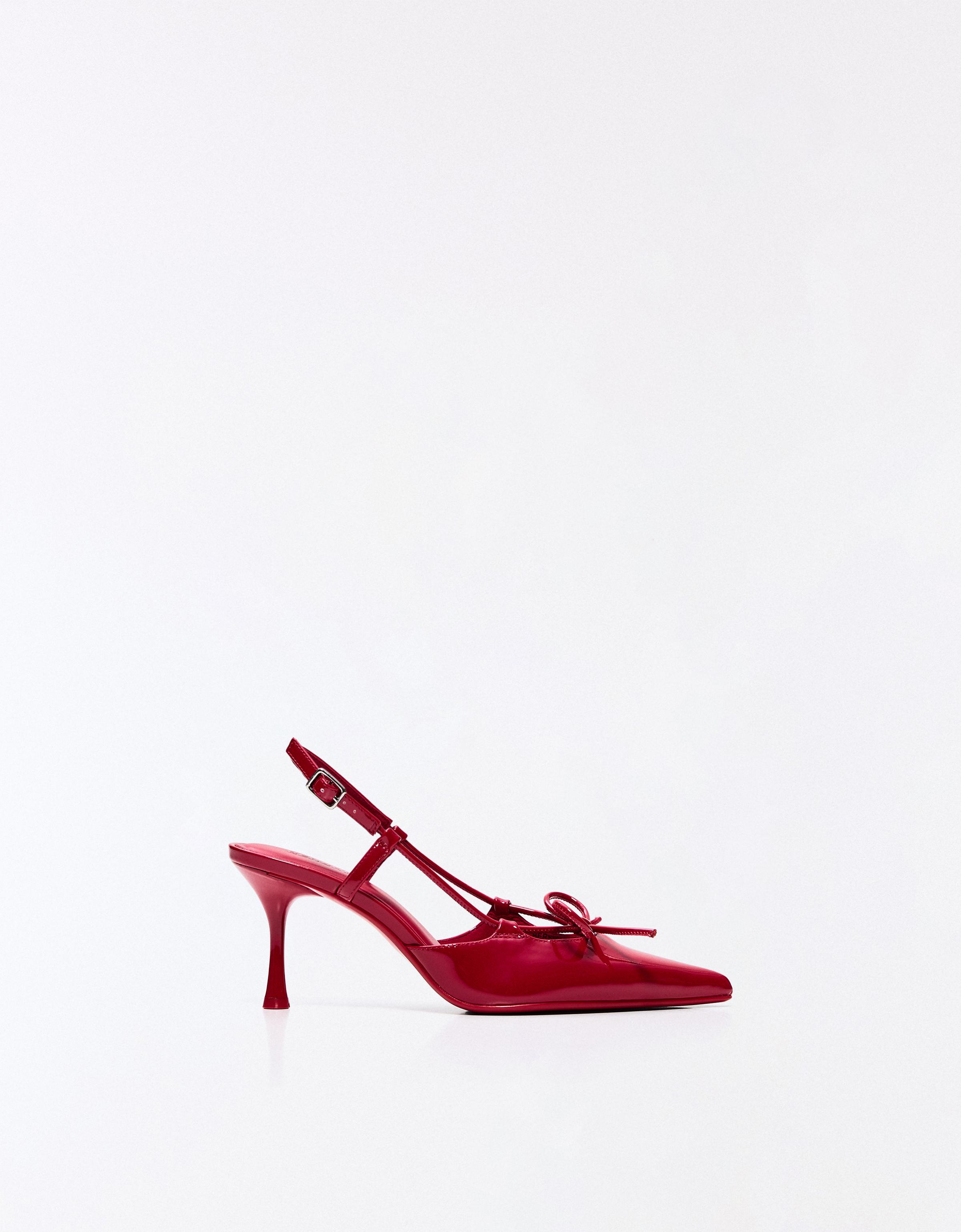 Bershka Pumps Mit Offener Ferse Und Detail Damen 41 Rot