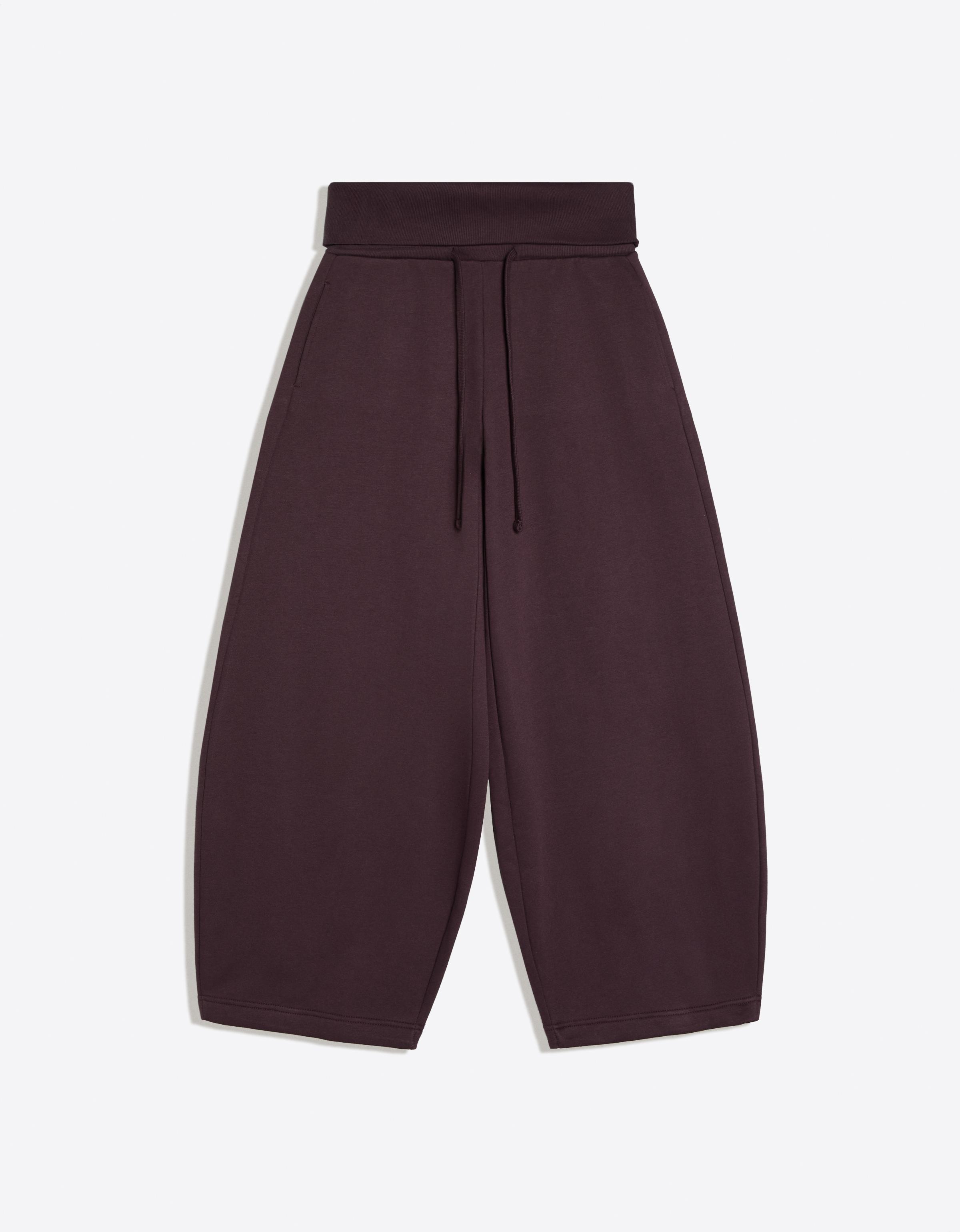 Barrel-leg jersey trousers with fold-over waist — Violet
