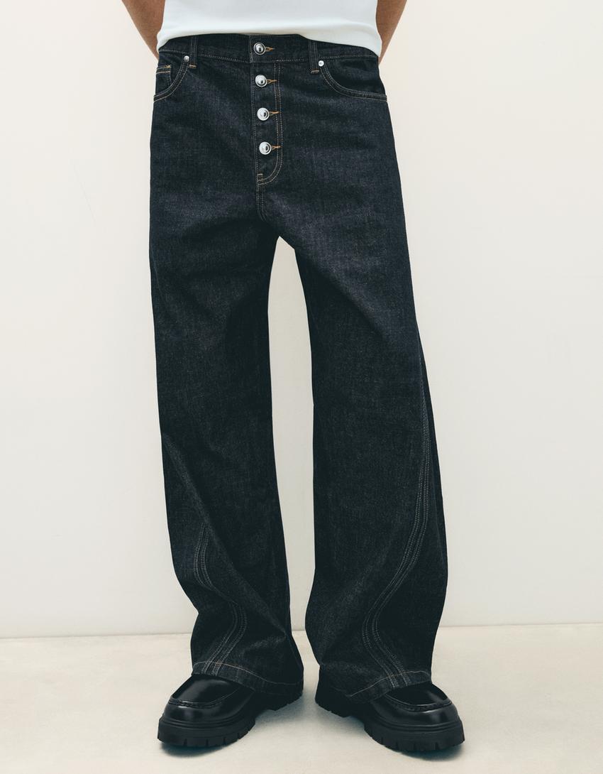 Bootcut-Jeans-Marinenblau