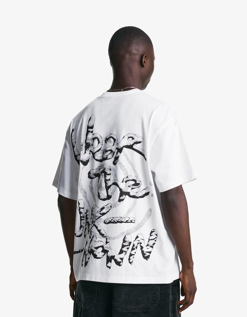Short sleeve T-shirt with print-White-1