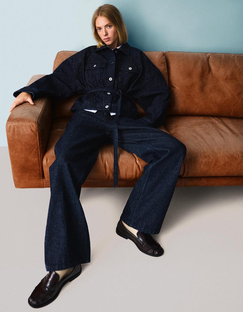 Textured denim jacket and jeans set-Textured denim jacket and jeans set-2