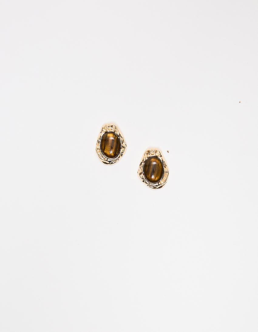 Pendientes piedra-Oro
