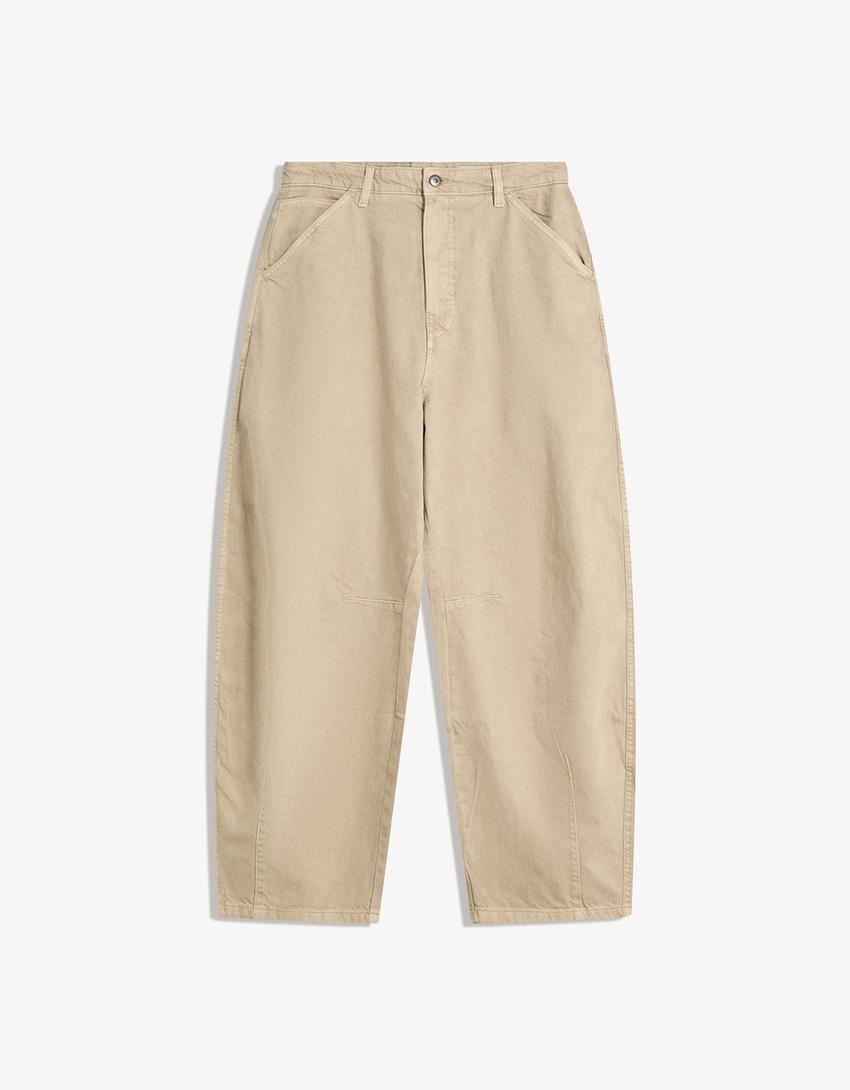 Pantalon barrel fit-Écru-3