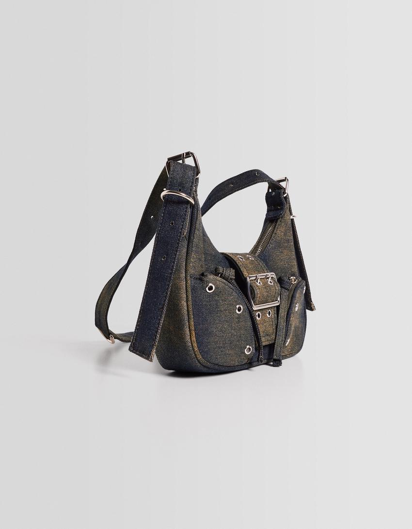 Mala a tiracolo denim bolsos-Azul-4