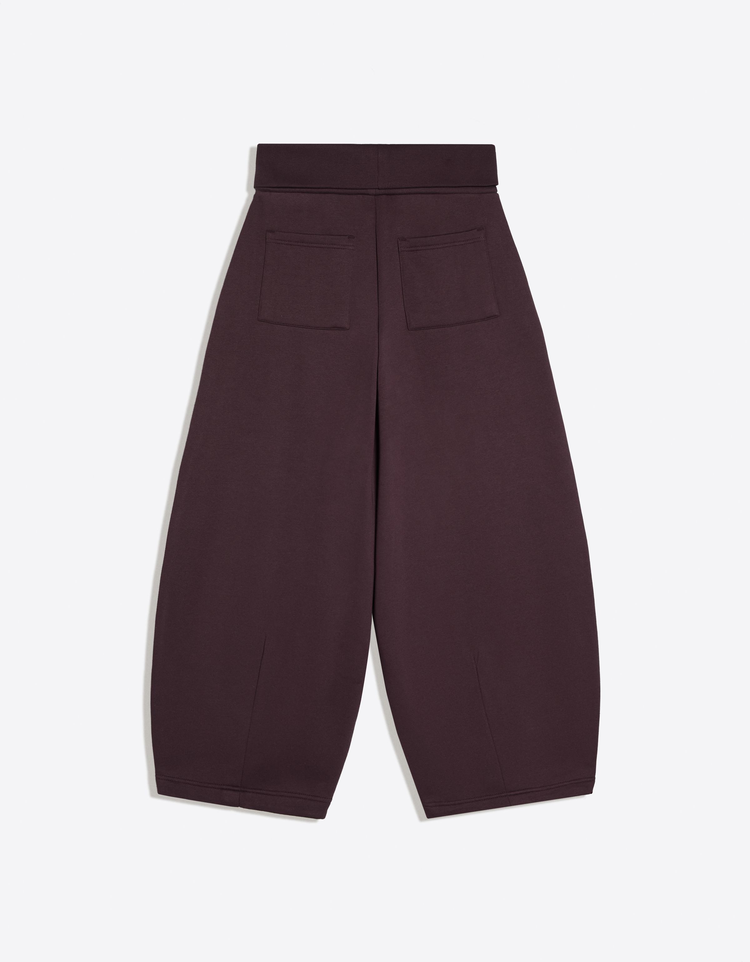 Barrel-leg jersey trousers with fold-over waist — Violet