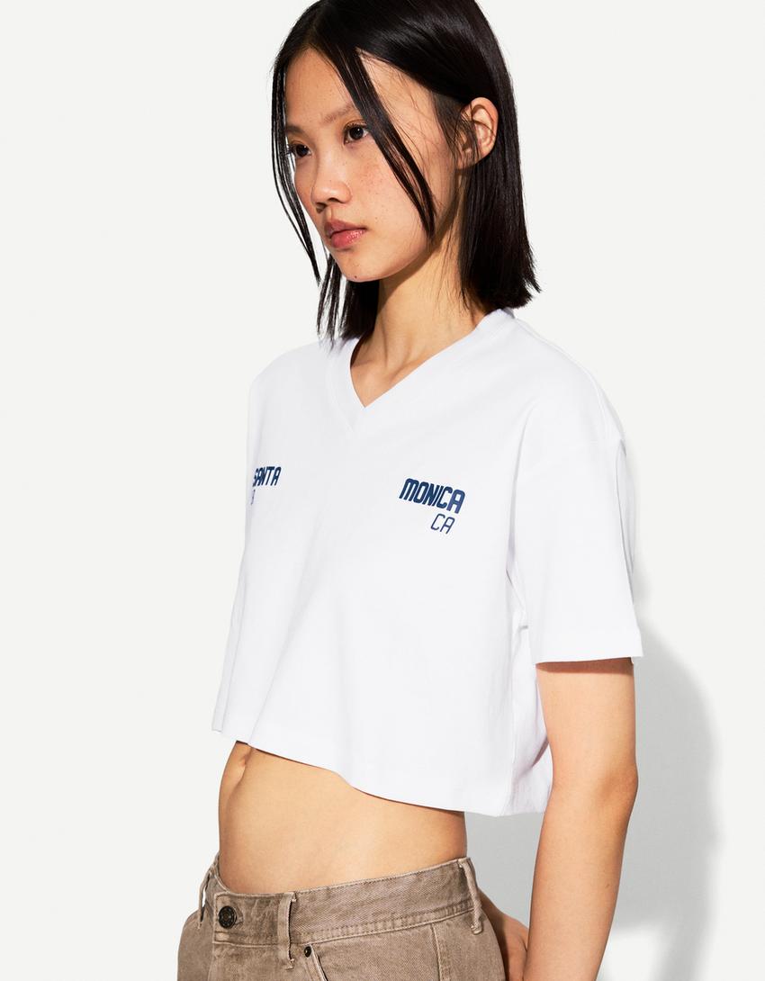 Camiseta manga corta print-Blanco roto-0