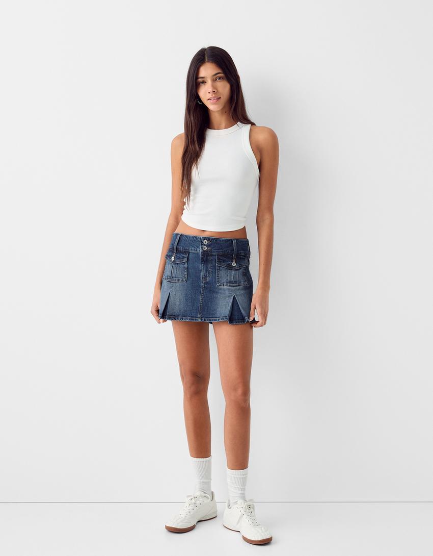 Box pleat cargo mini skirt - Skirts & Shorts - BSK Teen | Bershka