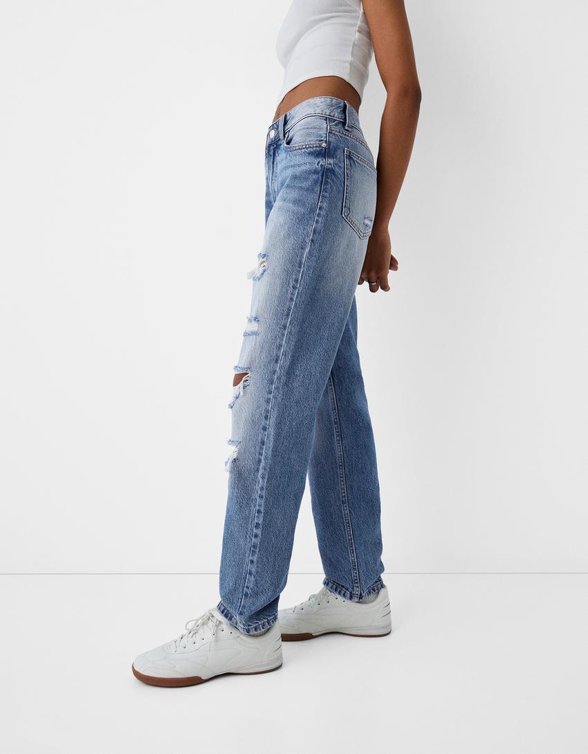 Jean cropped regular-Bleu lavé-3