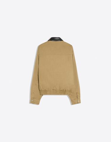 Clasp jacket with contrast collar — Camel 7