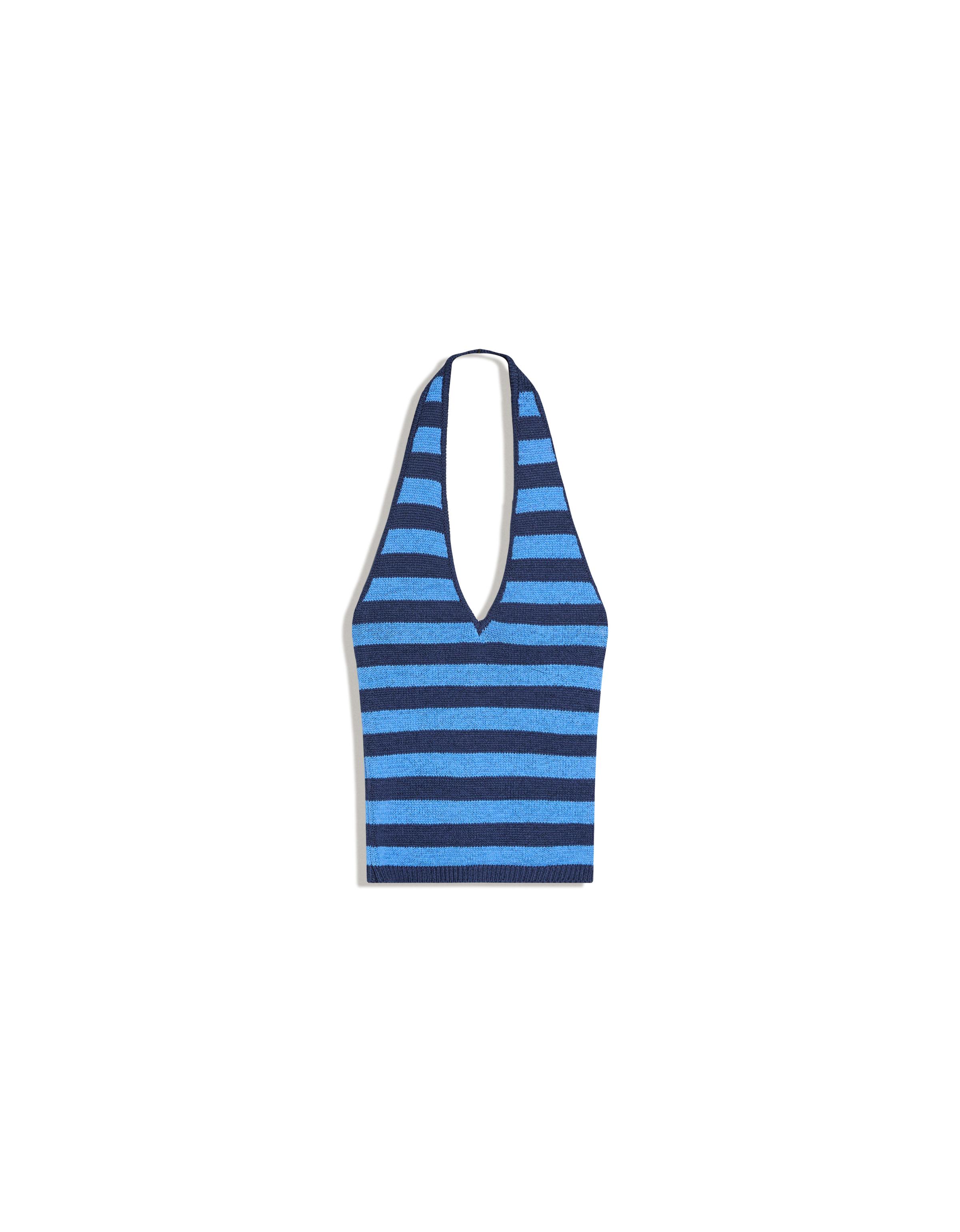 Halter knit top — Blue