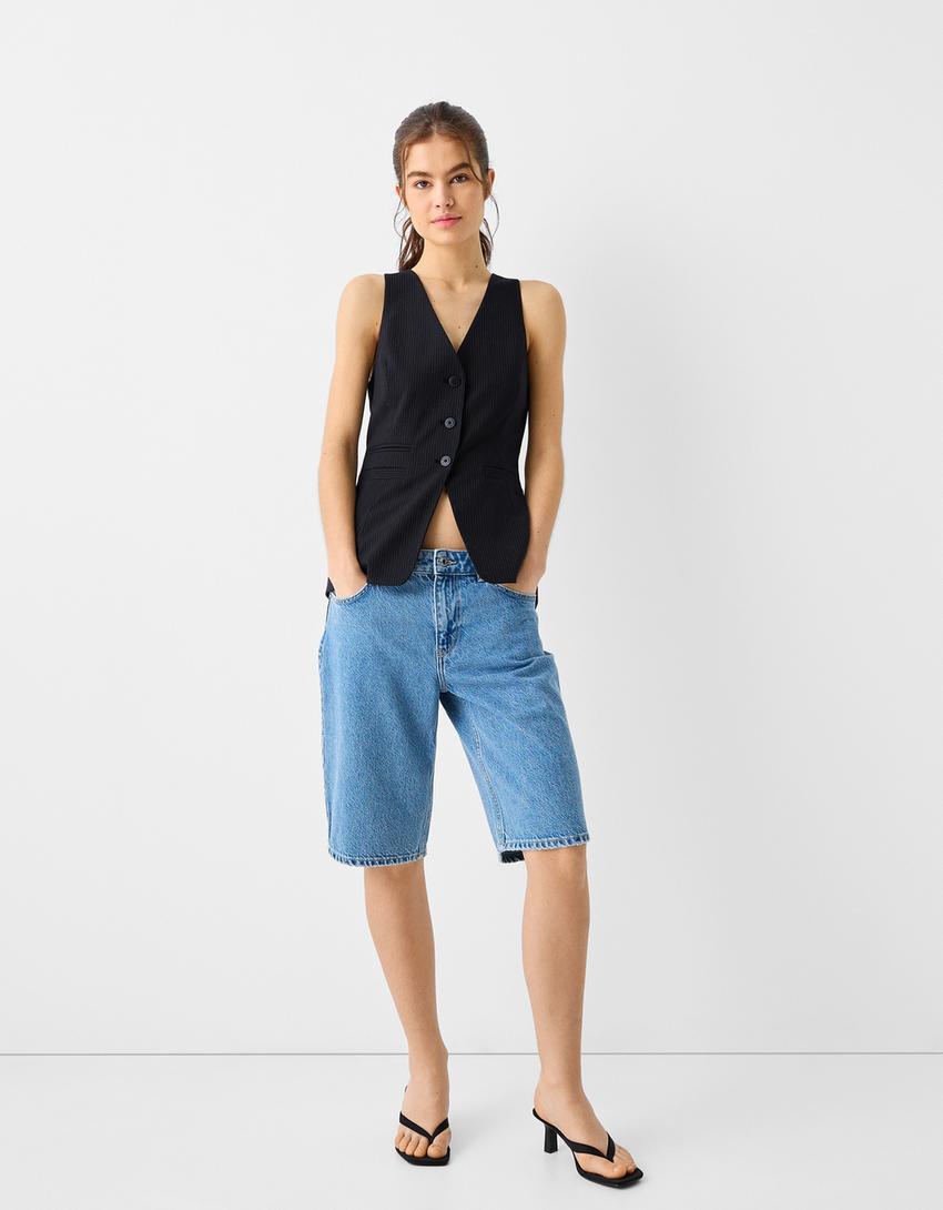 Long buttoned waistcoat-Black-3