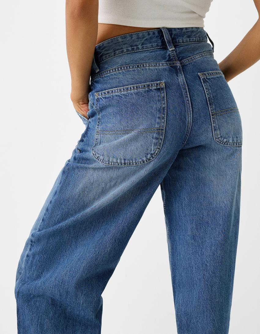 Jean skater fit effet délavé-Bleu lavé-3