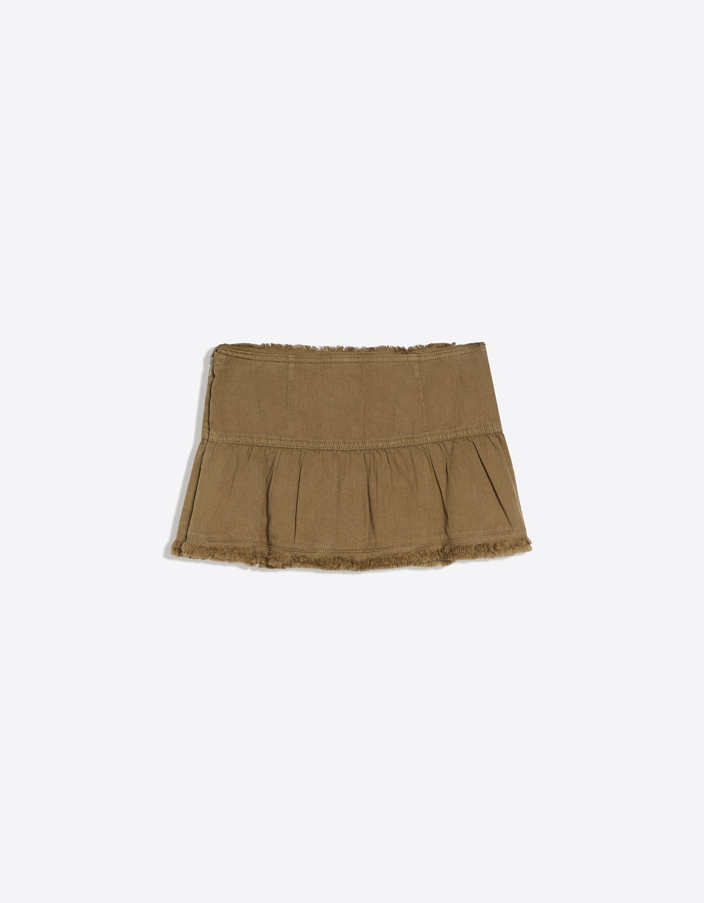 Button mini skirt — Khaki
