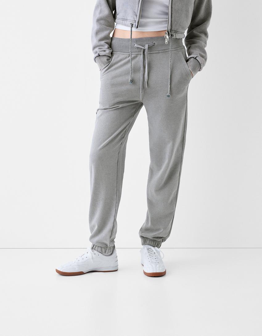 Plush joggers-Grey-2