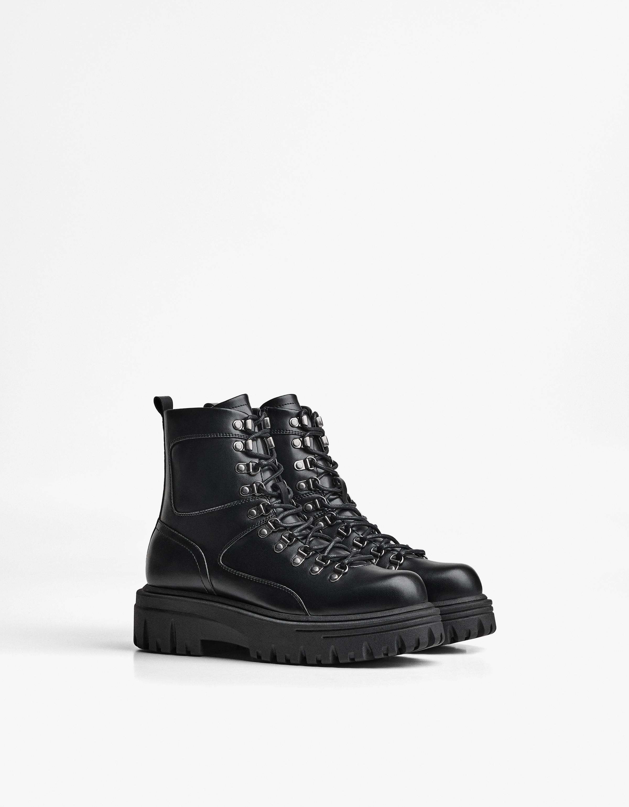 Bershka Stiefeletten Mit Metall-Details Herren 41 Schwarz