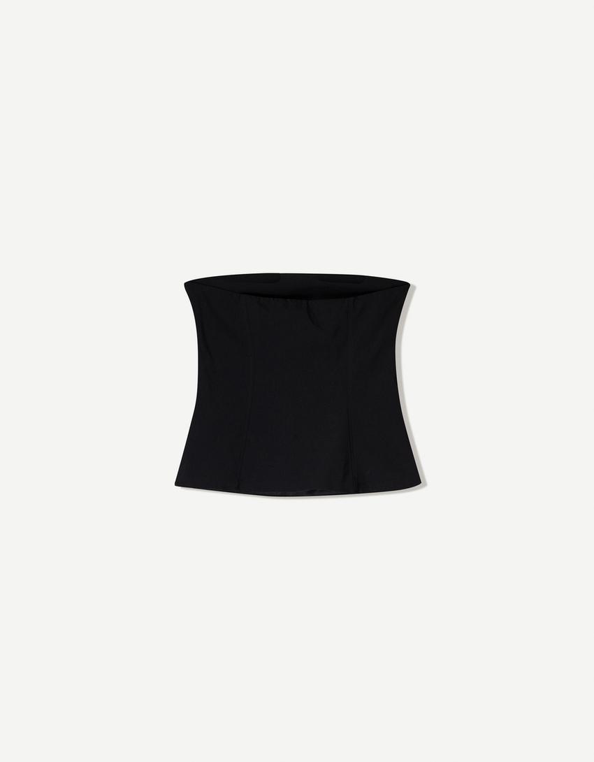 Bengaline corset top-Black-4