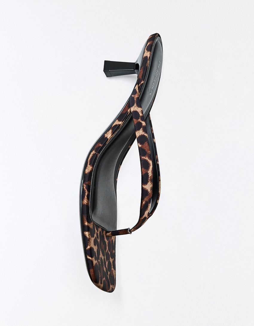 Thong heel sandals-ANIMAL PRINT