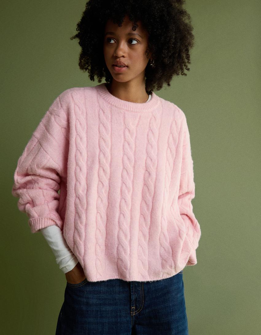 Jersey trenzado-Rosa