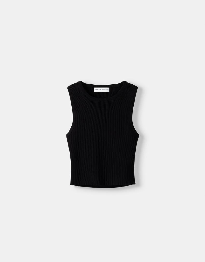 Top bretelles cut out-Noir-4