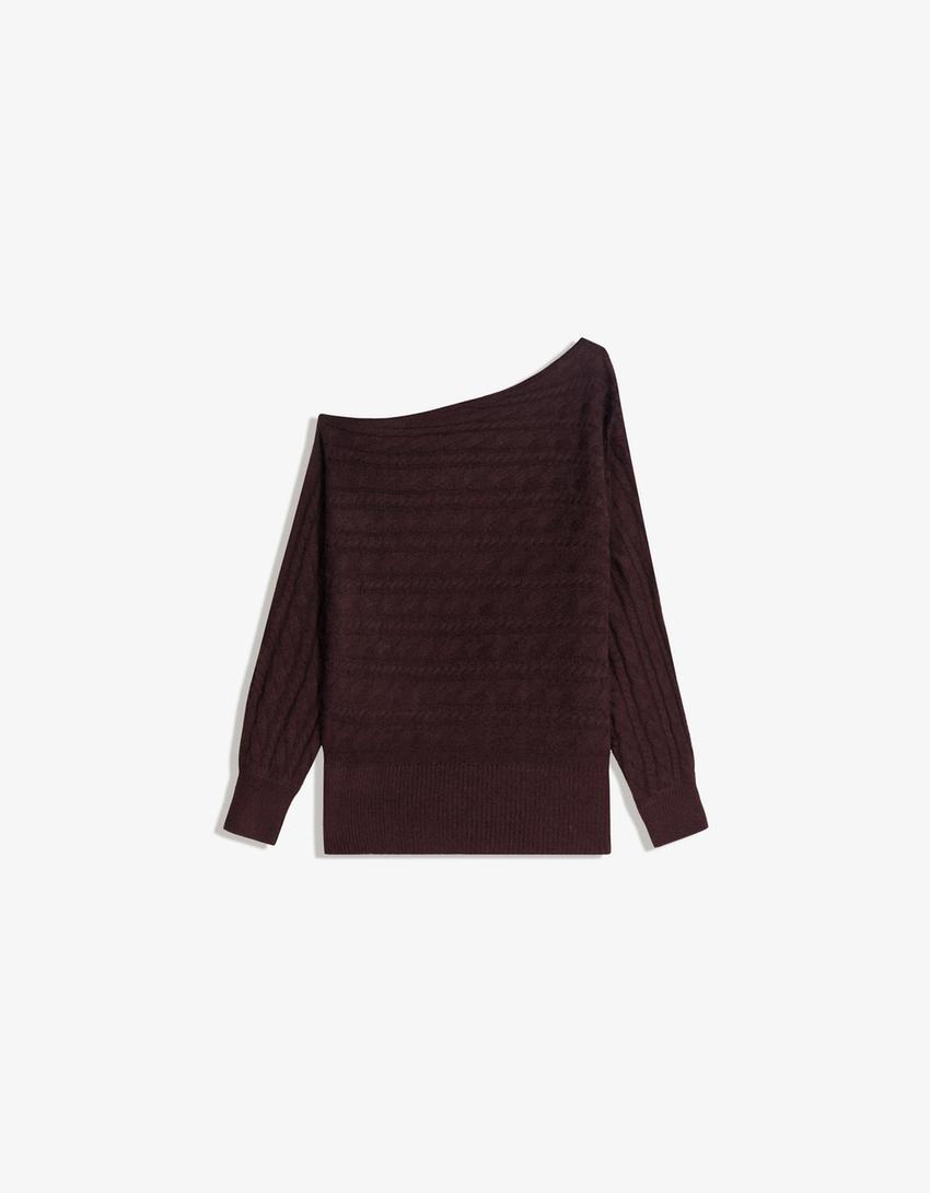 Asymmetric braided jumper-Brown