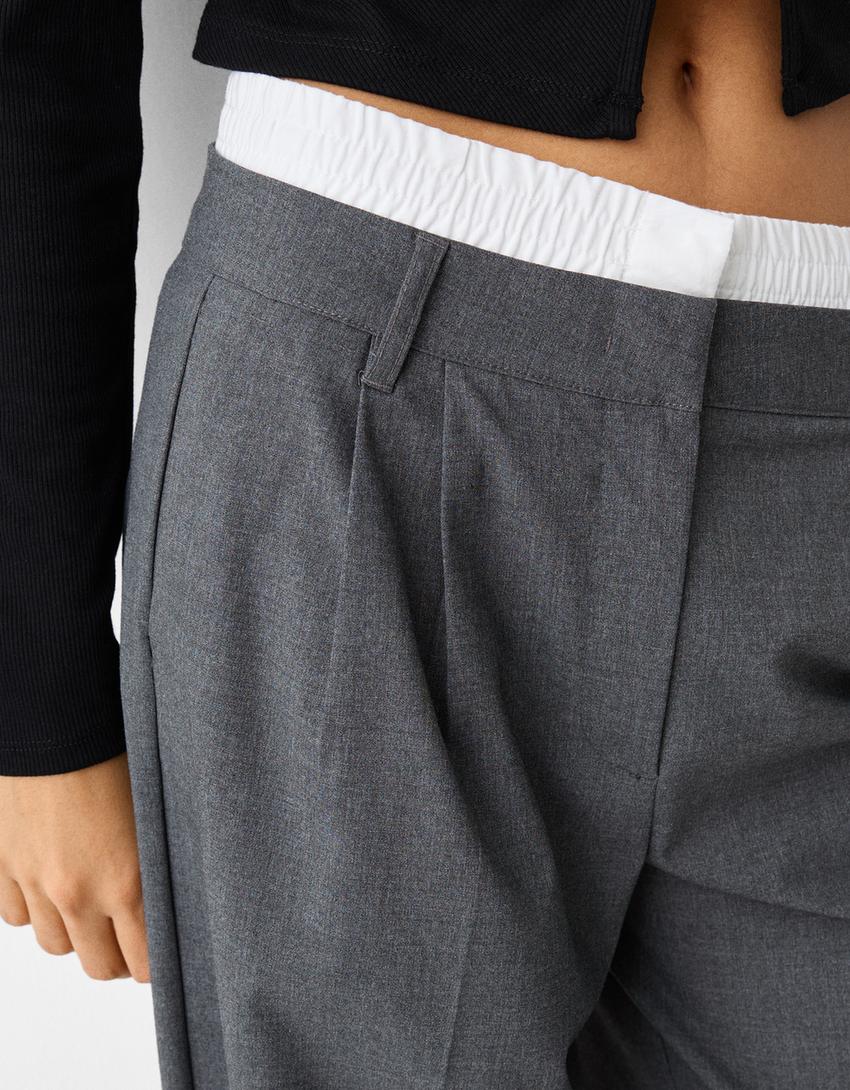 Tailored underwear trousers-Grey-5