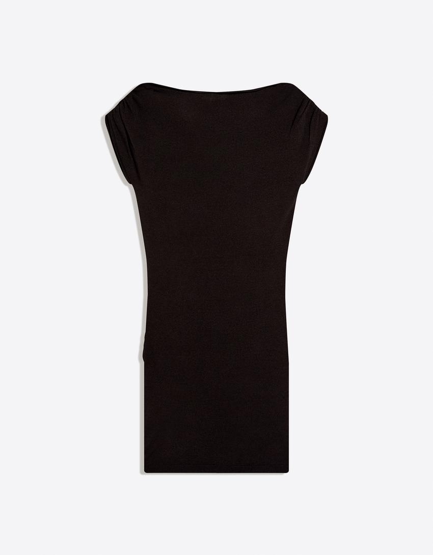 Mini dress with belt-Black