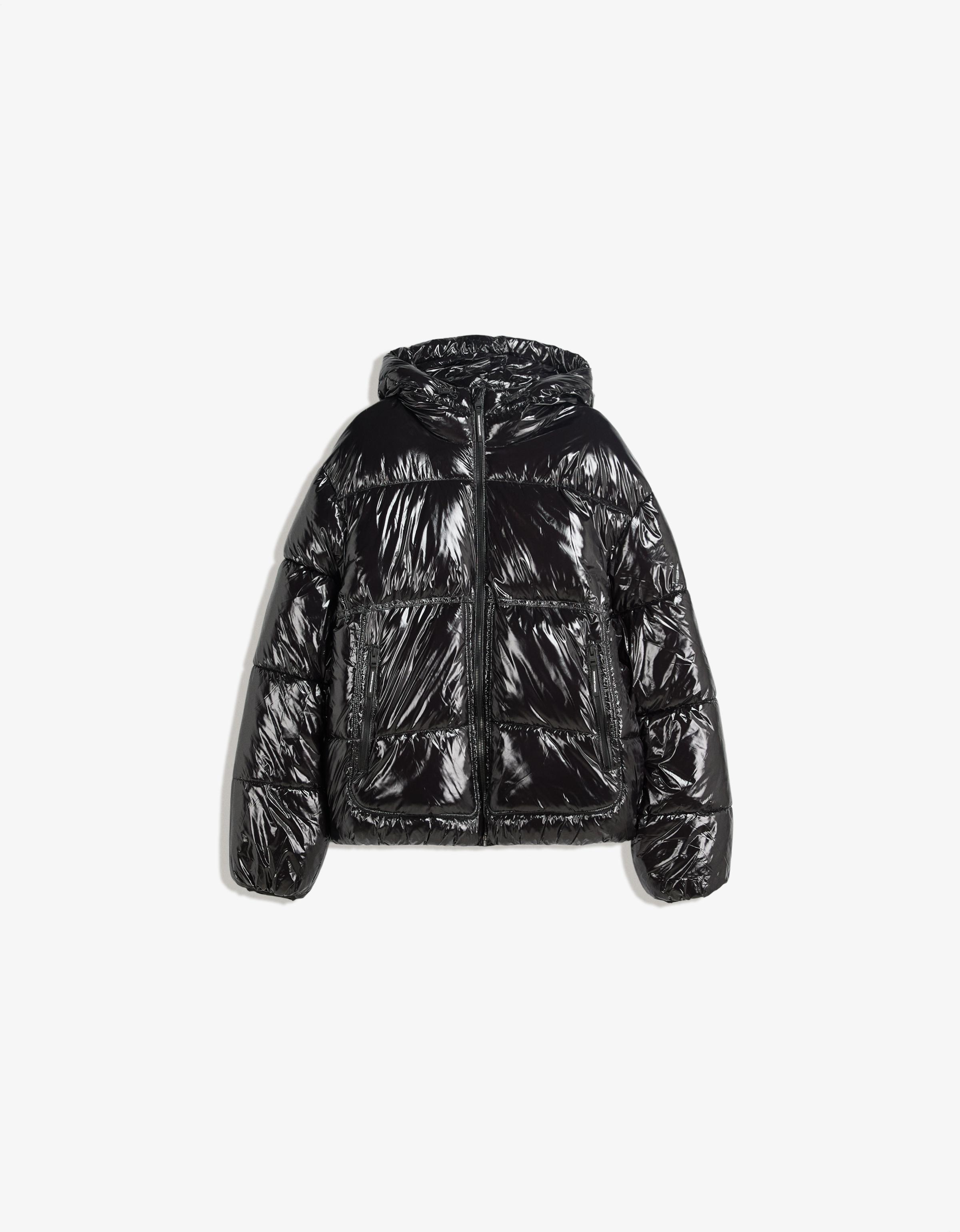 Bershka Steppjacke Mit Kapuze Herren Xs Schwarz
